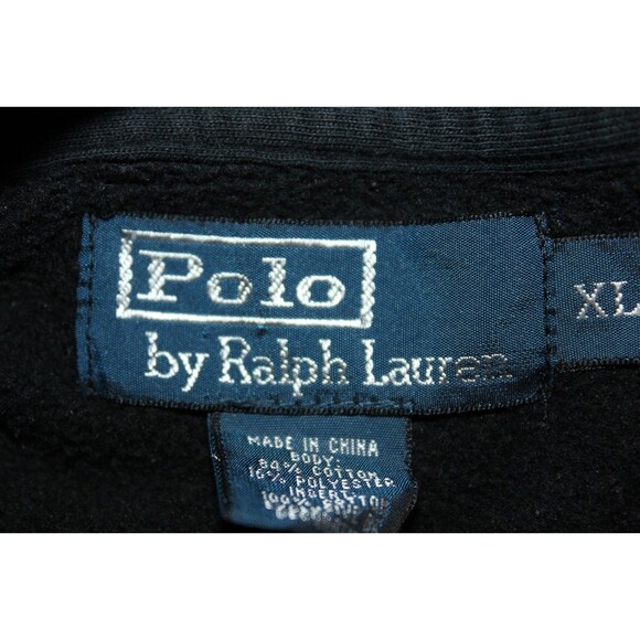 Polo Ralph Lauren Full Zip Sweatshirt Mens Black yellow Striped Pockets SZ XL - Picture 8 of 11